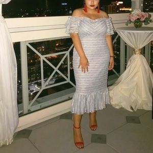 ASOS Linear Lace Pencil Midi Dress